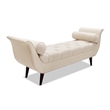 Pemberly Row Tufted Flared Arm Entryway Bench Cream Polyester