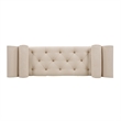 Pemberly Row Tufted Flared Arm Entryway Bench Cream Polyester