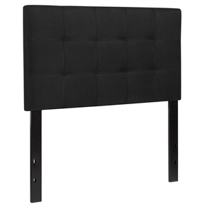 Pemberly Row Contemporary Twin Fabric Panel Headboard in Black