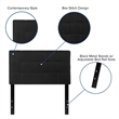 Pemberly Row Contemporary Twin Fabric Panel Headboard in Black