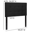 Pemberly Row Contemporary Twin Fabric Panel Headboard in Black
