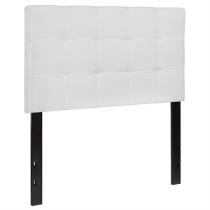 Pemberly Row Contemporary Twin Fabric Panel Headboard in White
