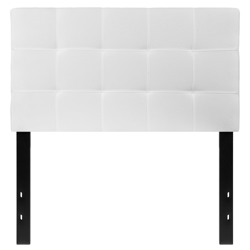 Pemberly Row Contemporary Twin Fabric Panel Headboard in White