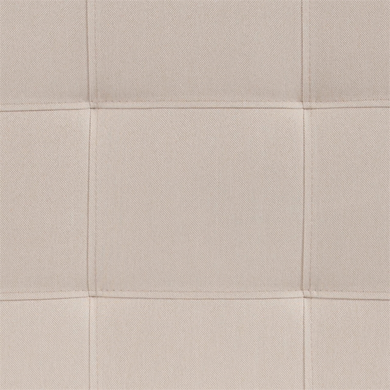 Pemberly Row Contemporary King Fabric Panel Headboard in Beige