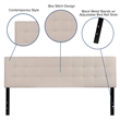 Pemberly Row Contemporary King Fabric Panel Headboard in Beige