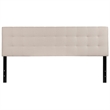 Pemberly Row Contemporary King Fabric Panel Headboard in Beige