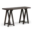 Pemberly Row Contemporary Console Table in Dark Chestnut Brown