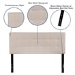 Pemberly Row Contemporary Tufted Full Panel Headboard in Beige