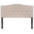 Pemberly Row Contemporary Tufted Full Panel Headboard in Beige
