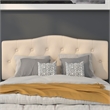 Pemberly Row Contemporary Tufted Full Panel Headboard in Beige