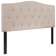 Pemberly Row Contemporary Tufted Full Panel Headboard in Beige