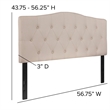 Pemberly Row Contemporary Tufted Full Panel Headboard in Beige