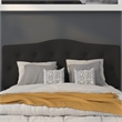 Pemberly Row Contemporary Tufted Full Panel Headboard in Black