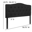 Pemberly Row Contemporary Tufted Full Panel Headboard in Black
