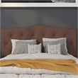 Pemberly Row Contemporary Tufted Full Panel Headboard in Camel