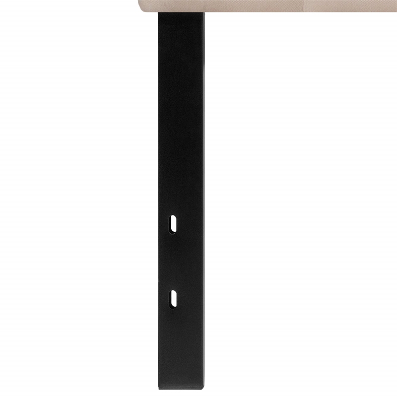 Pemberly Row Contemporary Tufted Twin Panel Headboard in Beige