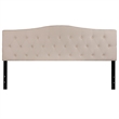 Pemberly Row Contemporary Tufted King Panel Headboard in Beige
