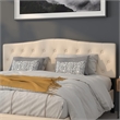 Pemberly Row Contemporary Tufted King Panel Headboard in Beige