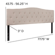 Pemberly Row Contemporary Tufted King Panel Headboard in Beige