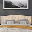 Pemberly Row Contemporary Tufted King Panel Headboard in Beige