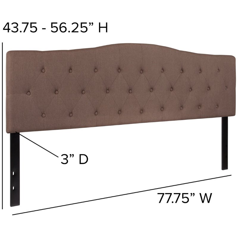 Pemberly Row Contemporary Tufted King Panel Headboard in Camel