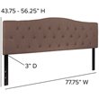 Pemberly Row Contemporary Tufted King Panel Headboard in Camel