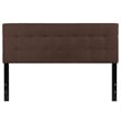 Pemberly Row Modern Queen Fabric Panel Headboard in Dark Brown