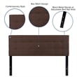 Pemberly Row Modern Queen Fabric Panel Headboard in Dark Brown
