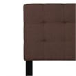 Pemberly Row Modern Queen Fabric Panel Headboard in Dark Brown