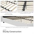 Pemberly Row Modern Upholstered Bed King in White Faux Leather