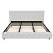 Pemberly Row Modern Upholstered Bed King in White Faux Leather
