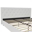 Pemberly Row Modern Upholstered Bed King in White Faux Leather