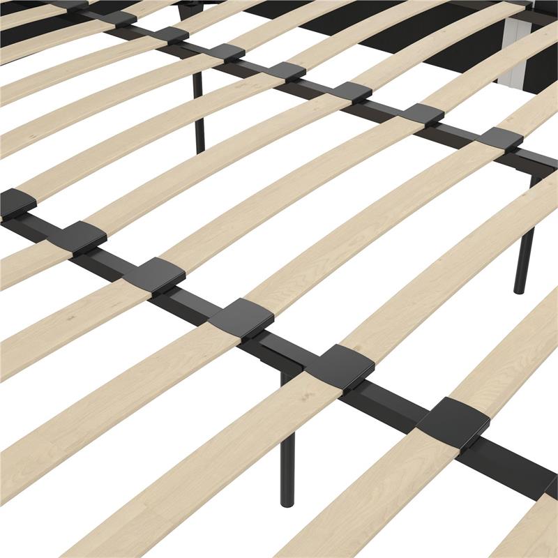 Pemberly Row Modern Upholstered Bed King in White Faux Leather