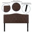 Pemberly Row Modern Tufted Queen Panel Headboard in Dark Brown