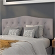 Pemberly Row Modern Tufted Queen Panel Headboard in Light Gray