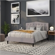 Pemberly Row Modern Tufted Queen Panel Headboard in Light Gray