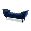 Pemberly Row Modern Tufted Flared Arm Entryway Bench Navy Blue
