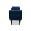 Pemberly Row Modern Tufted Flared Arm Entryway Bench Navy Blue
