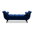 Pemberly Row Modern Tufted Flared Arm Entryway Bench Navy Blue