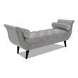 Pemberly Row Modern Tufted Flared Arm Entryway Bench Opal Gray