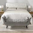 Pemberly Row Modern Tufted Flared Arm Entryway Bench Opal Gray