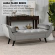 Pemberly Row Modern Tufted Flared Arm Entryway Bench Opal Gray