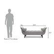 Pemberly Row Modern Tufted Flared Arm Entryway Bench Opal Gray