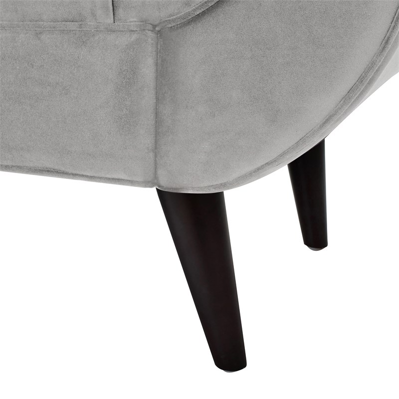Pemberly Row Modern Tufted Flared Arm Entryway Bench Opal Gray