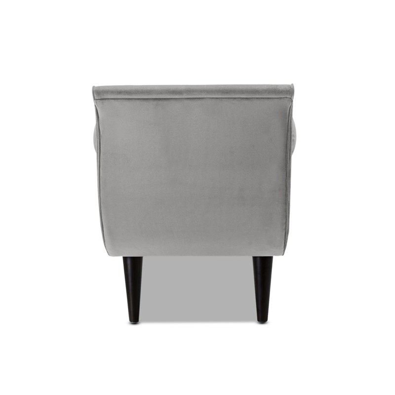 Pemberly Row Modern Tufted Flared Arm Entryway Bench Opal Gray