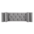 Pemberly Row Modern Tufted Flared Arm Entryway Bench Opal Gray