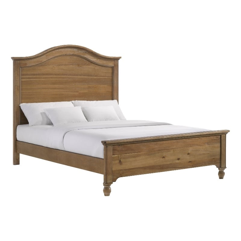 Pemberly Row Farmhouse Wood Complete Full Bed in Sand Dune Brown
