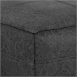 Pemberly Row Boho Square Pouf in Distressed Black Faux Leather