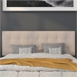 Pemberly Row Contemporary Queen Fabric Panel Headboard in Beige
