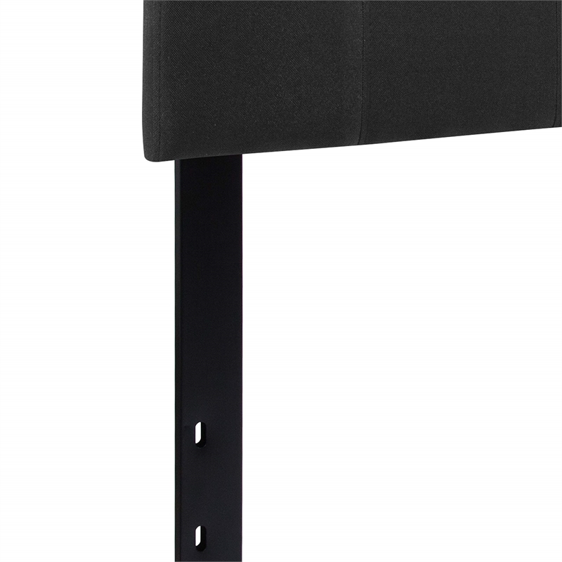 Pemberly Row Contemporary Queen Fabric Panel Headboard in Black